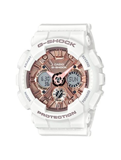 Casio Women's G Shock Stainless Steel Quartz Watch with Resin Strap, White, 29 (Model: GMA-S120MF-7A2CR)