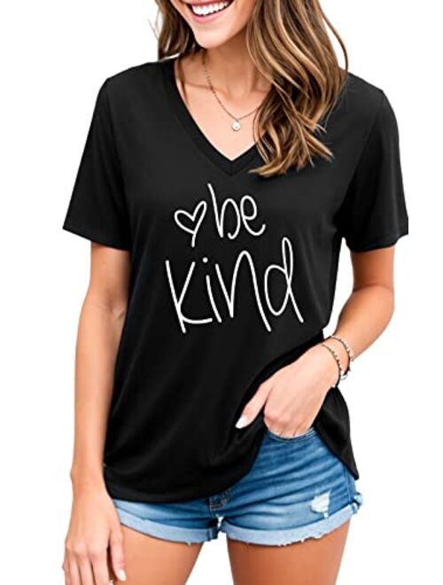 Be Kind T Shirts Women Cute Graphic Blessed Shirt Funny Inspirational Teacher Fall Tees Tops