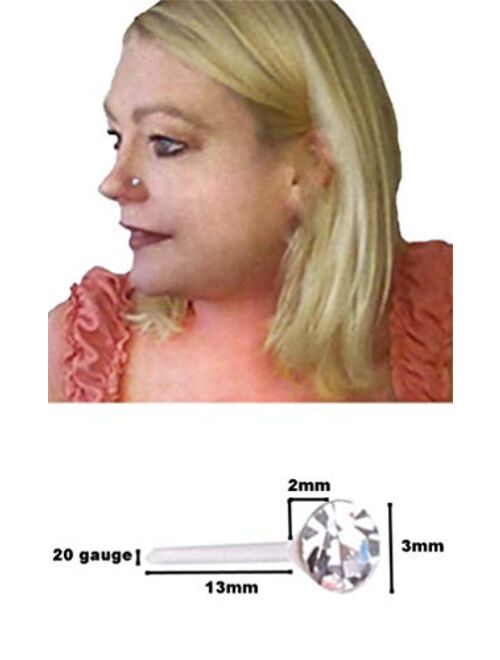 Set of Nylon Posts Plastic Posts Crystal Stud Hypoallergenic Earrings