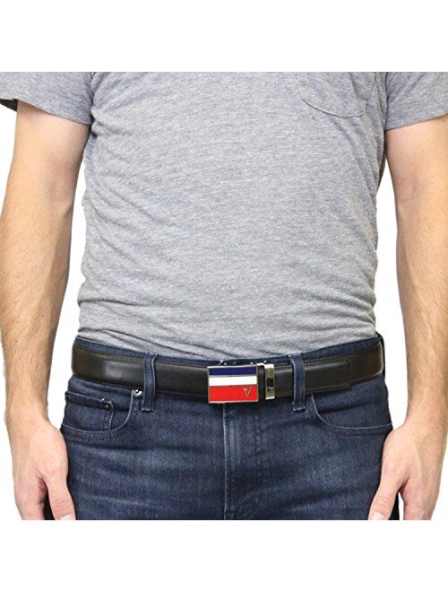 Mission Belt Men's Leather Adjustable Ratchet Belt, 3Bar Collection