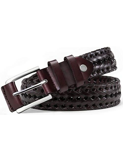Mens Belts,Bulliant Leather Woven Braided Belts for Mens Casual Jeans Golf Pants,Anyfit,Gift Boxed