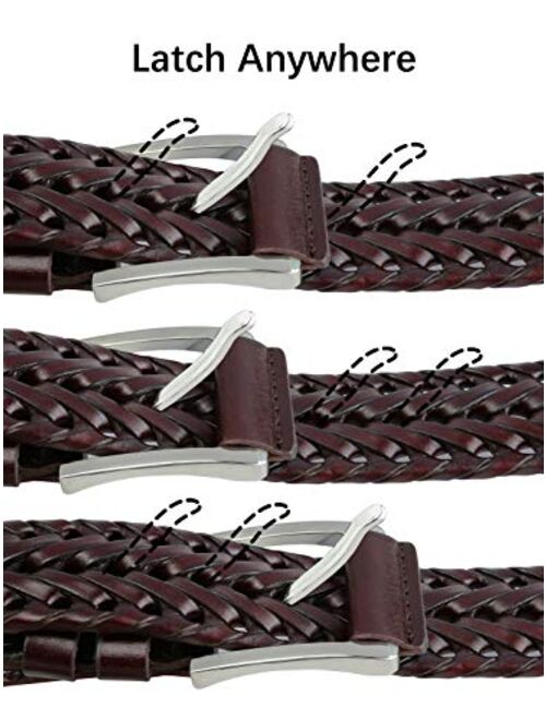 Mens Belts,Bulliant Leather Woven Braided Belts for Mens Casual Jeans Golf Pants,Anyfit,Gift Boxed