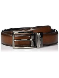 Men's Leather Adjustable Portfolio Double Stitched Reversible Belt