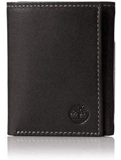 Men's Leather Trifold Wallet with Id Window
