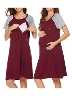 3 in 1 Delivery/Labor/Nursing Nightgown Women's Maternity Hospital Gown/Sleepwear for Breastfeeding