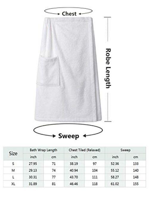 SIORO Women's Towel Wrap Bathrobe, Bamboo Cotton Spa Towels Robe with Adjustable Closure, Gym and Shower