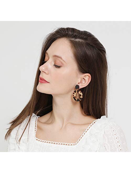 Earrings Set for Women Girls, Funtopia 61 Pairs Fashion Tassel Earrings Acrylic Hoop Stud Drop Dangle Earrings for Birthday Party Gift, Assorted Styles and Colors