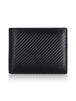 Slim RFID Wallets for Men - Genuine Leather Front Pocket Bifold Wallet