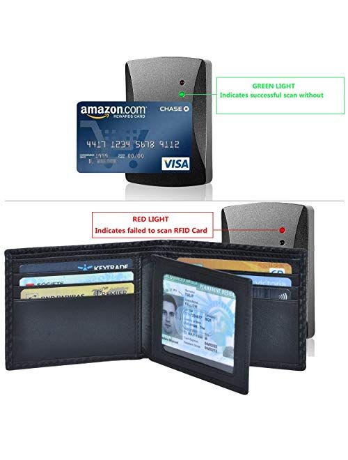 Slim RFID Wallets for Men - Genuine Leather Front Pocket Bifold Wallet