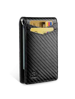 Zitahli Minimalist Slim Bifold Front Pocket Wallet with Money Clip for men,Effective RFID Blocking & Smart Design