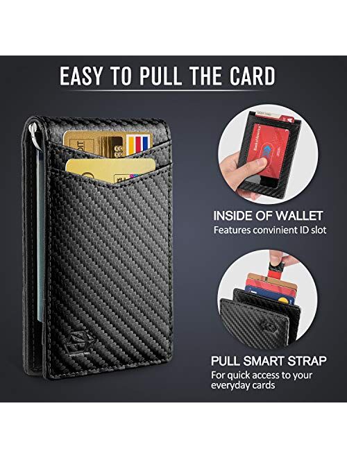 Zitahli Minimalist Slim Bifold Front Pocket Wallet with Money Clip for men,Effective RFID Blocking & Smart Design