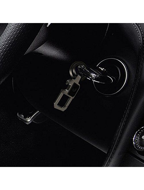 Idakey Zinc Alloy KeyChain with Light with 2 Key Rings Include LED Light and Bottle Opener Function Car Business Keychain for Men and Women