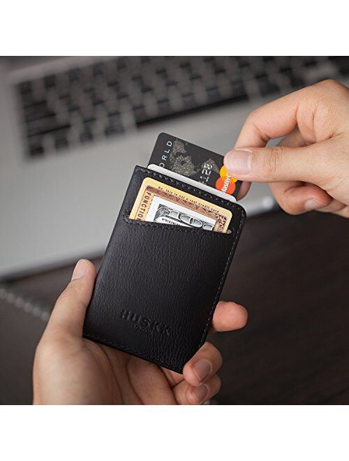 Men Wallet - RFID Minimalist Slim Front Pocket Card Travel Holder Clip