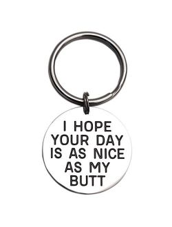 LParkin I Hope Your Day is As Nice As My/Your Butt Keychain Boyfriend Girlfriend Keychain Jewelry