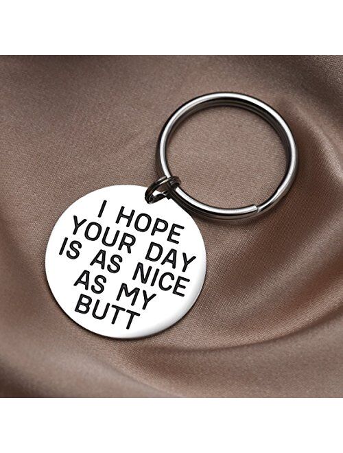 LParkin I Hope Your Day is As Nice As My/Your Butt Keychain Boyfriend Girlfriend Keychain Jewelry