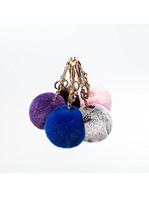 Pom Pom Keychain accessories for Women by Miss Fong,Keychains for Women,Fur Ball