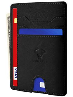 Slim Wallet,Bulliant Skinny Minimal Thin Front Pocket Wallet Card Holder For Men 7Cards 3.15"x4.5",Gift-Boxed