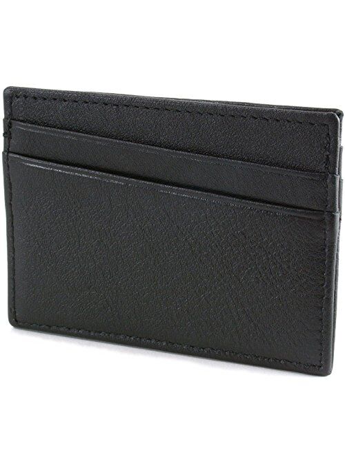 Alpine Swiss Front Pocket Wallet Minimalist Super Thin 5 Card Wallet Genuine Leather