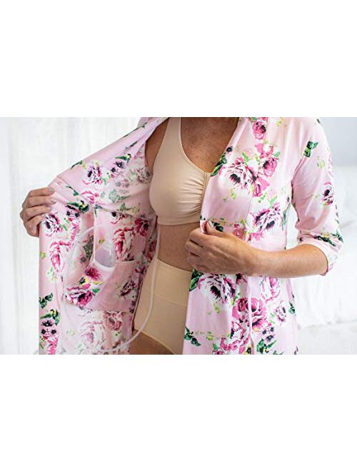 Post Surgery Mastectomy, Breast Cancer Recovery Robe with Internal Pockets by Gownies