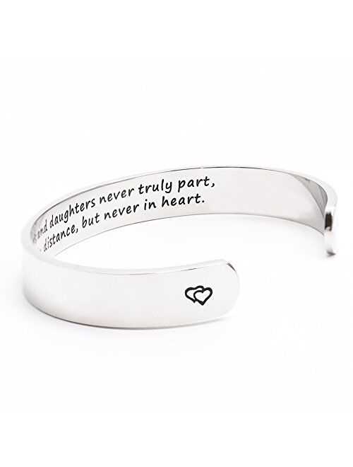 Mothers and Daughters Maybe in Distance But Never Truly Part But Never in Heart Bracelet