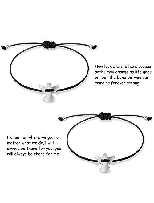 WILLBOND 2-Piece Pinky Promise Bracelets Friendship Couple Distance Matching Graduation Bracelet Bohemia