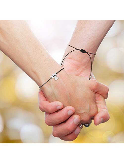 WILLBOND 2-Piece Pinky Promise Bracelets Friendship Couple Distance Matching Graduation Bracelet Bohemia