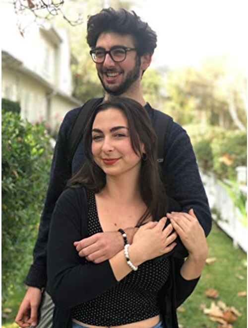 Lucky Feather Long Distance Relationships Couples Bracelets - A Reminder of Love and Strength During Time and Distance Apart (2 Piece Set) Couples Gifts