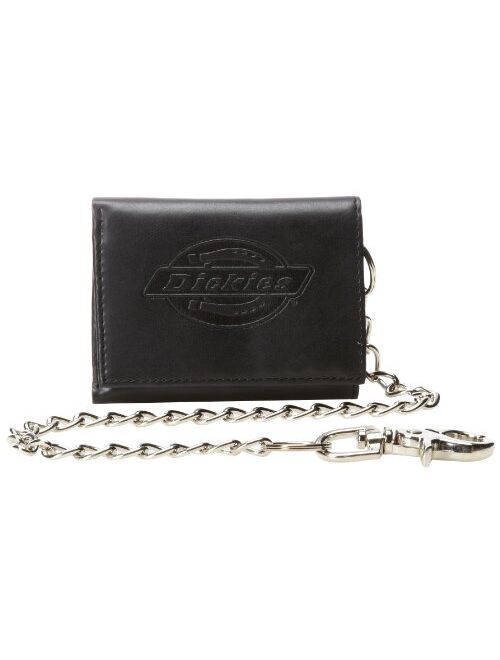 Dickies Men's Trifold Chain Wallet With ID Window And Credit Card Pockets