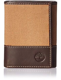 Men's Canvas & Leather Trifold Wallet