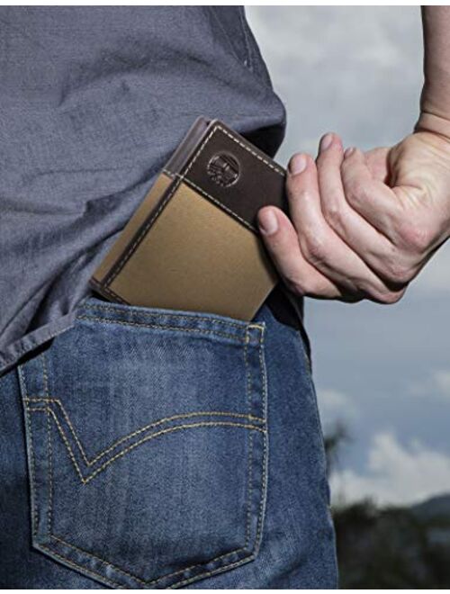 Timberland Men's Canvas & Leather Trifold Wallet