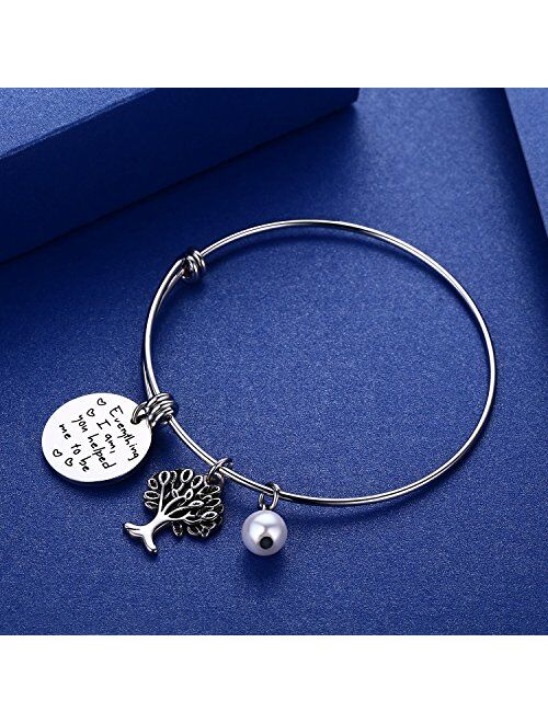 CJ&M Family Tree Bracelet The Love Between Mother and Daughter is Forever Tree of Life Bracelet Mother Gift Bangle