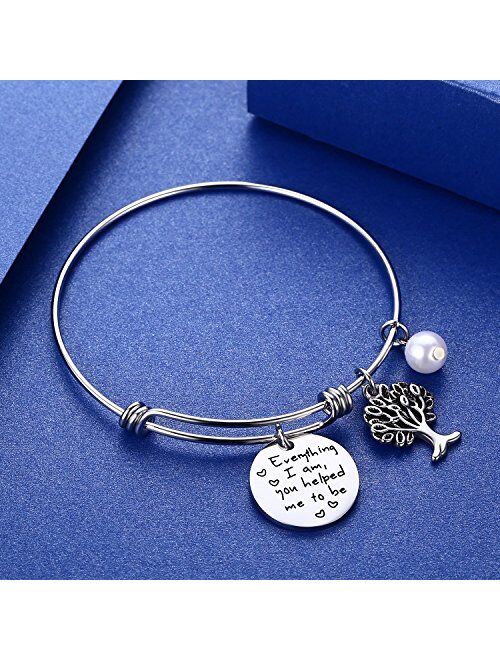 CJ&M Family Tree Bracelet The Love Between Mother and Daughter is Forever Tree of Life Bracelet Mother Gift Bangle