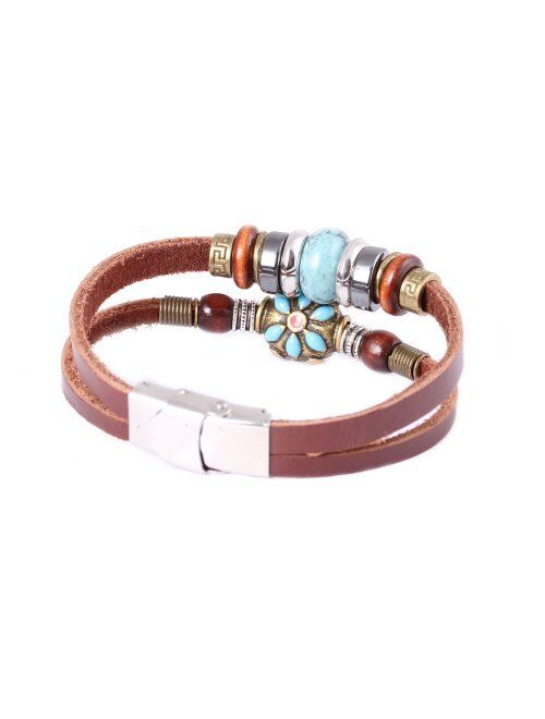 FAIRY COUPLE Vintage Leather Bracelet for Men, Women, Teens, Boys and Girls Beaded Alloy Wristband Bracelets Handmade