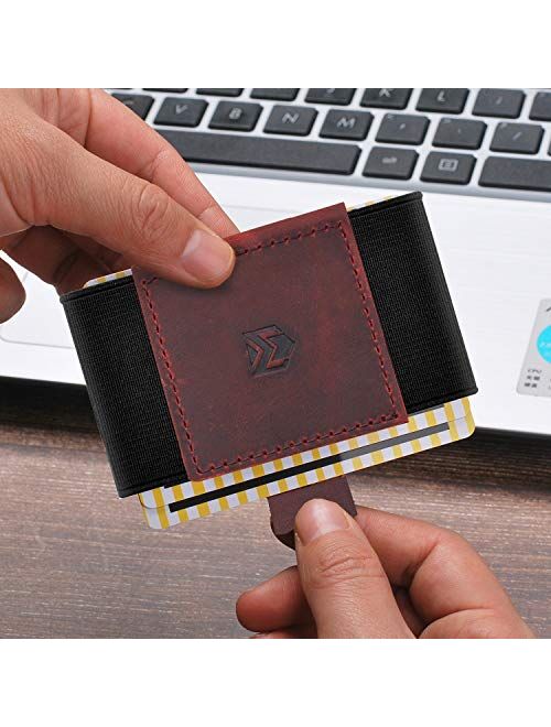 Minimalist Credit Card Holder Wallet - Elastic Front Pocket Slim for Men Women