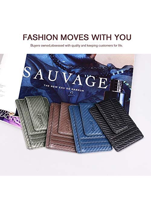 Zitahli Slim & Minimalist Bifold Front Pocket Wallet with Strong Magnet Money Clip for men,RFID Blocking & Anti-magnetic