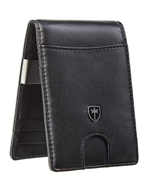 Tipmile Mens RFID Blocking Bifold Wallet with Money Clip Credit Card Holder