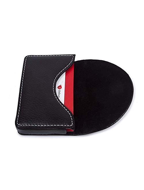 Leather Business Card Holder for Men Women, UBAYMAX Business Name Card Case Credit Card Holder Slim Card Wallet Carrier Leather Card Pocket Card Holder with Magnetic Shut