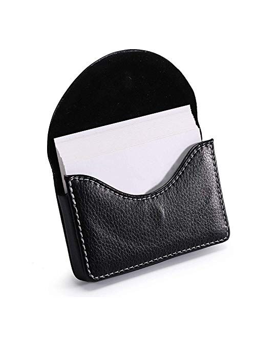 Leather Business Card Holder for Men Women, UBAYMAX Business Name Card Case Credit Card Holder Slim Card Wallet Carrier Leather Card Pocket Card Holder with Magnetic Shut