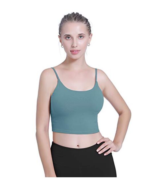Womens Sports Bras Padded Camisole Crop Top Workout Running Shirts Yoga Tank Tops