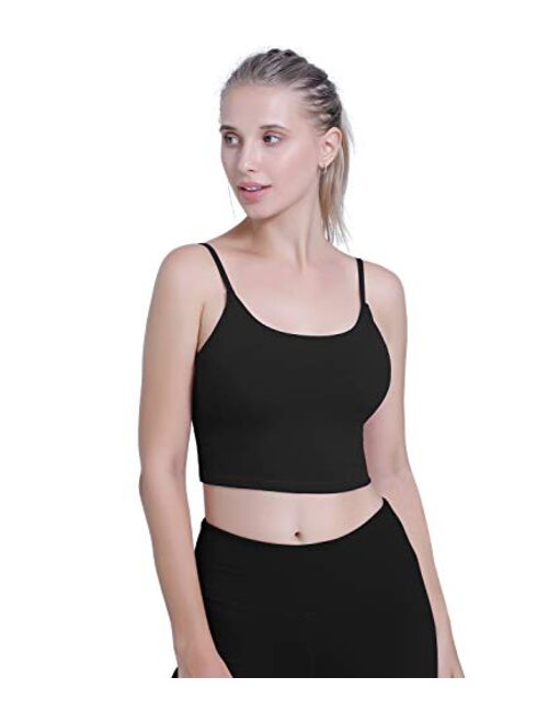 Womens Sports Bras Padded Camisole Crop Top Workout Running Shirts Yoga Tank Tops