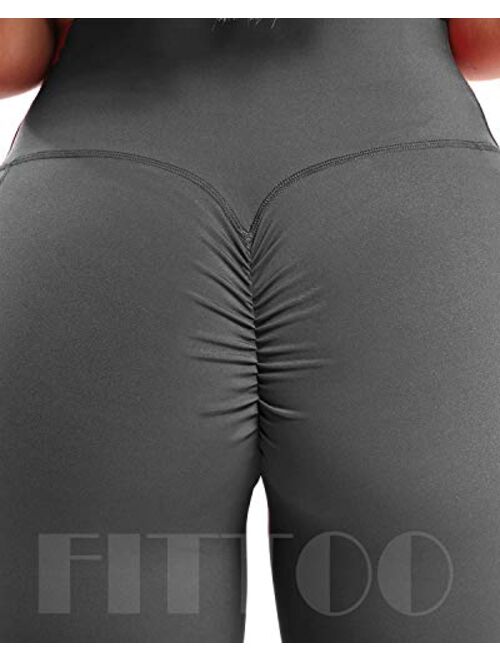FITTOO Women Butt Lift Ruched Sport Workout Sexy High Waist Tight Leggings
