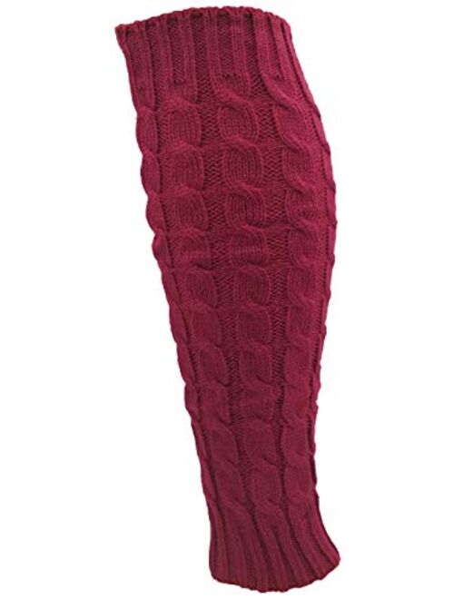 Leg Warmers for Women, 6 Pairs Knee High Cable Knit Warm Thermal Acrylic Winter Sleeve
