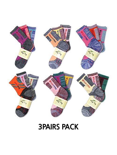 WILD STAG For Women Random Color, Multi-pack Cushion Outdoor Hiking Walking Trekking Socks