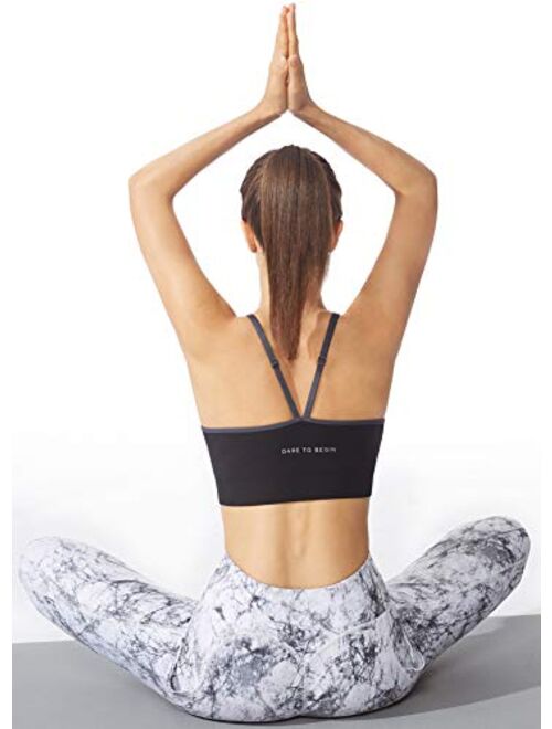 FITTIN Padded Longline Camisole Sports Bra Tank Top - Fitness Workout Running Yoga Cami Crop Top