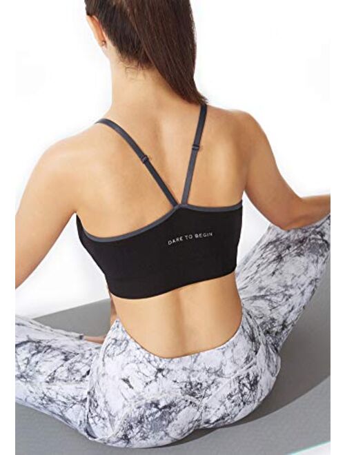 FITTIN Padded Longline Camisole Sports Bra Tank Top - Fitness Workout Running Yoga Cami Crop Top