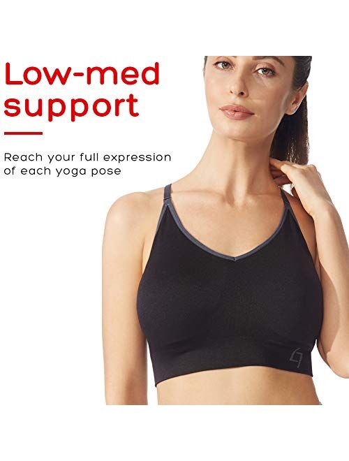 FITTIN Padded Longline Camisole Sports Bra Tank Top - Fitness Workout Running Yoga Cami Crop Top