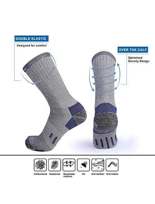 EnerWear 4P Pack Women's Merino Wool Outdoor Hiking Trail Crew Sock