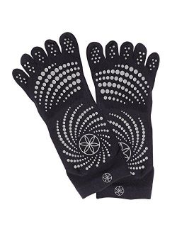 Gaiam Yoga Socks - Grippy Non Slip Sticky Full-Toe Grip Accessories for Women & Men