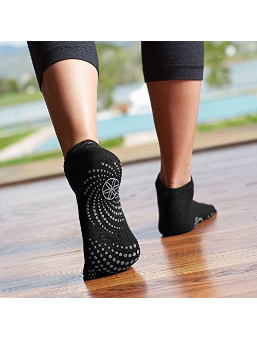 Gaiam Yoga Socks - Grippy Non Slip Sticky Full-Toe Grip Accessories for Women & Men