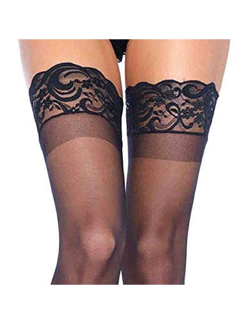 Leg Avenue Women's Stay-Up Lace Top Thigh Highs